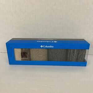 Columbia Men's Socks 4 Pair Size 6-12 Gift Pack Black Beige Gray